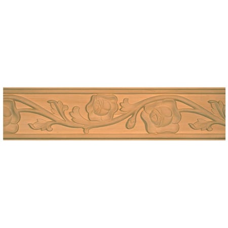 4 X 3/4 X 96 Rose Carved Chair Rail In Basswood